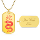 Year of the Earth Snake Dog Tag Necklace