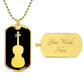 Violin Dog Tag Necklace