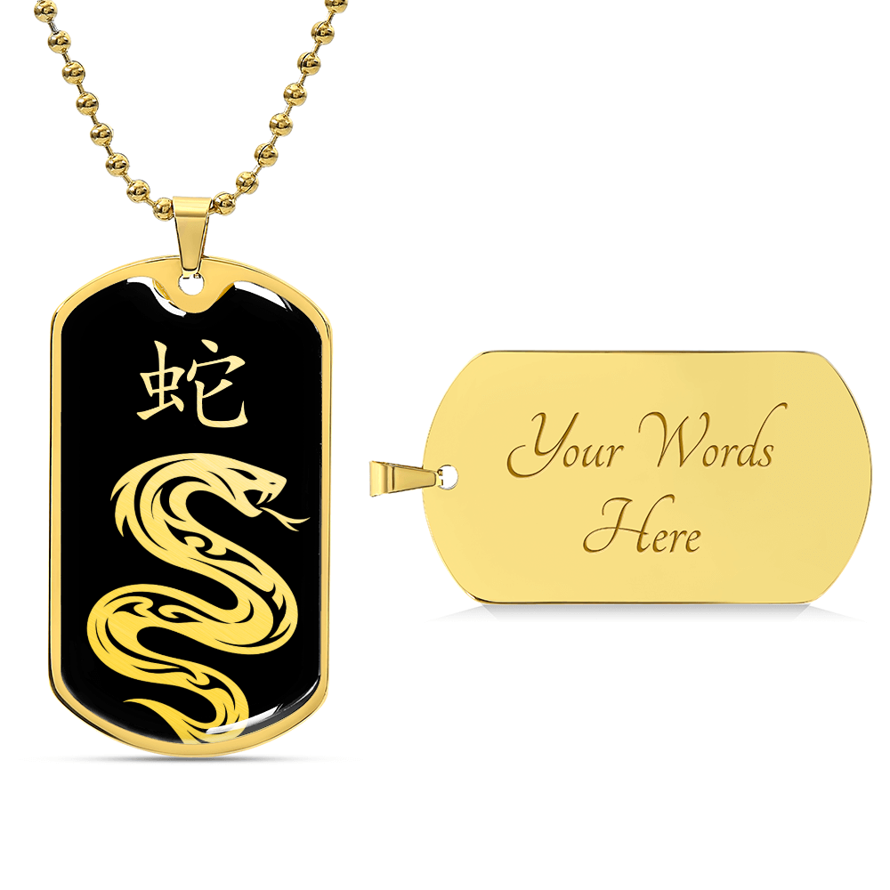 Year of the Water Snake Dog Tag Necklace