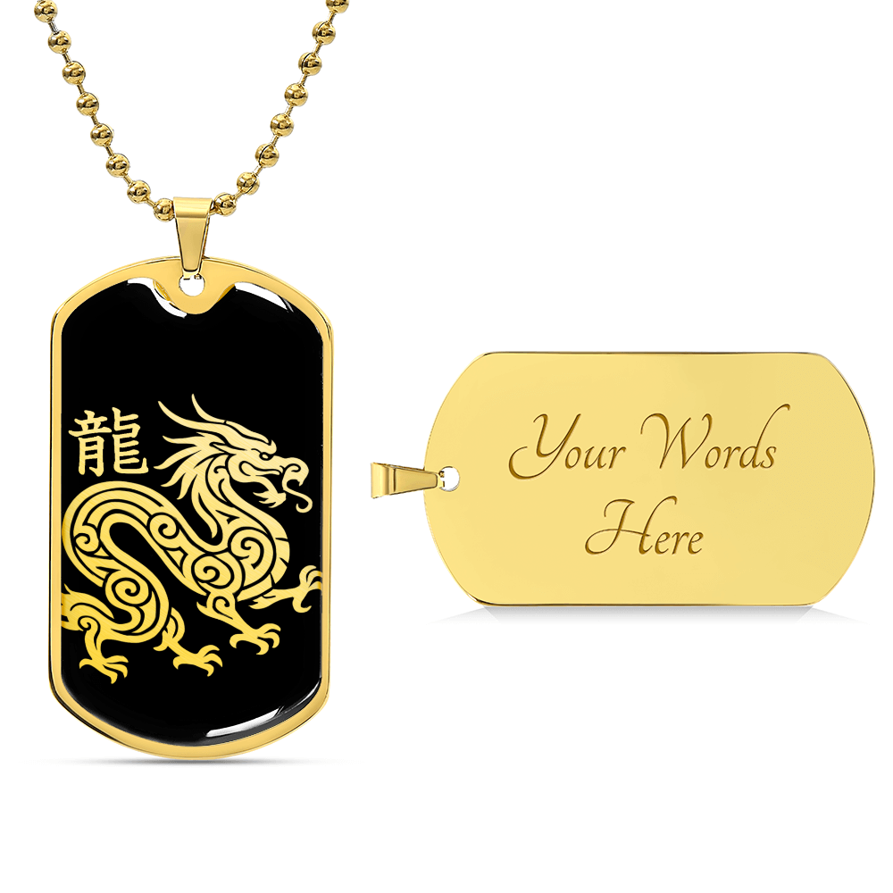 Year of the Water Dragon Dog Tag Necklace