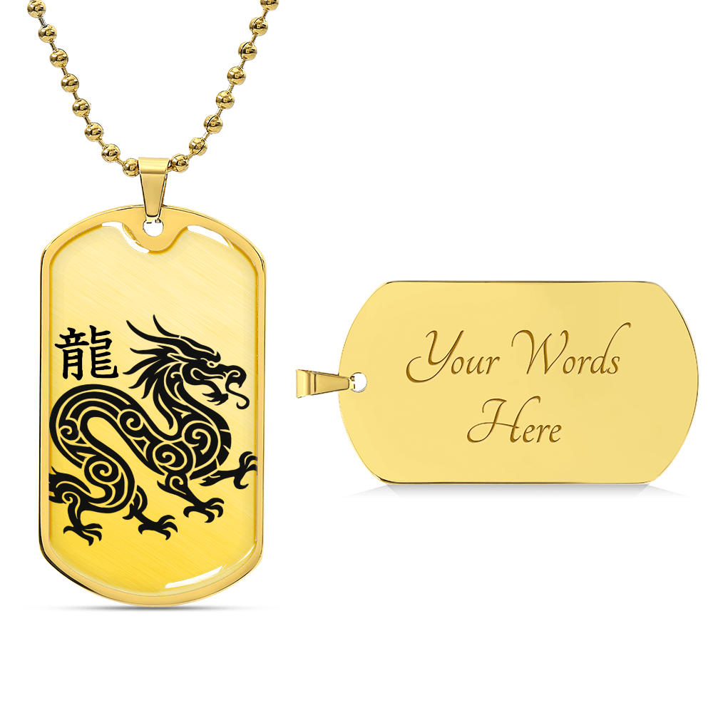 Year of the Earth Dragon Dog Tag Necklace