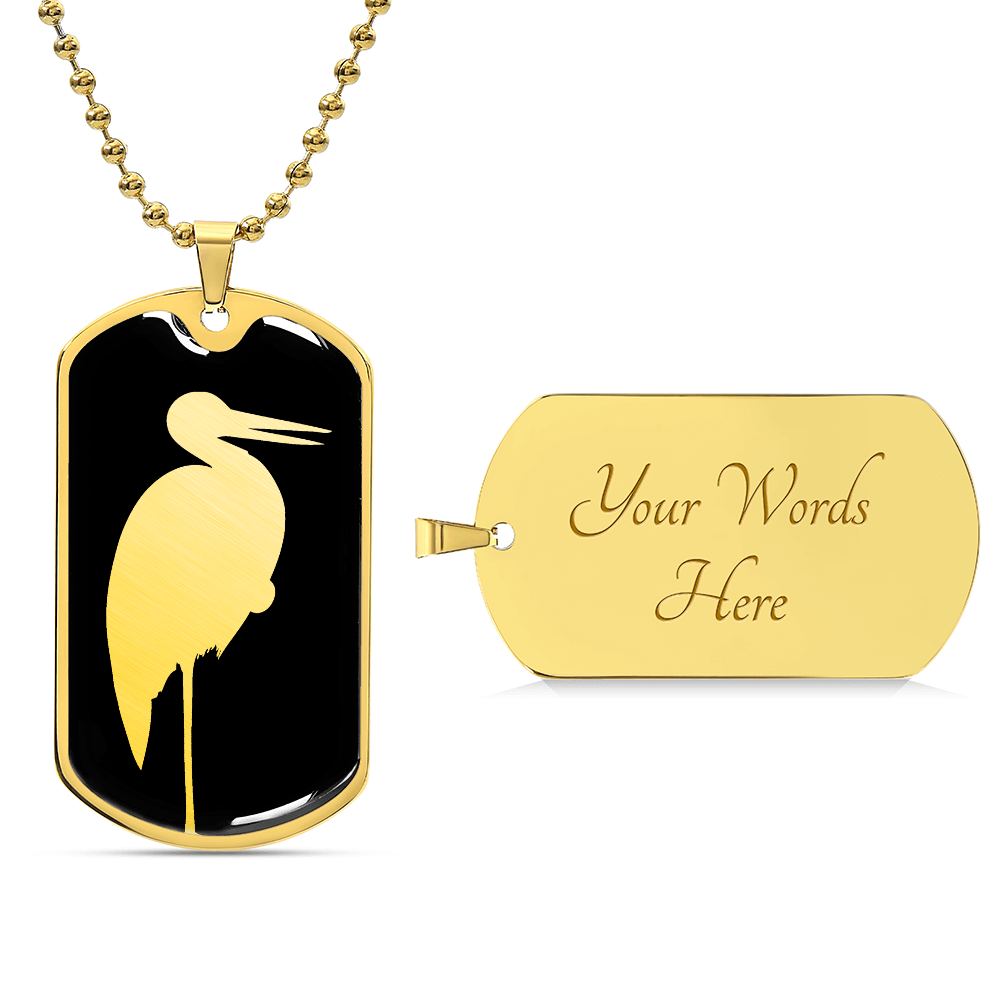 Stork Dog Tag Necklace