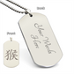 Year of the Metal Monkey Engraved Dog Tag Necklace