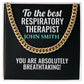 Personalized Respiratory Therapist Cuban Link Chain Necklace