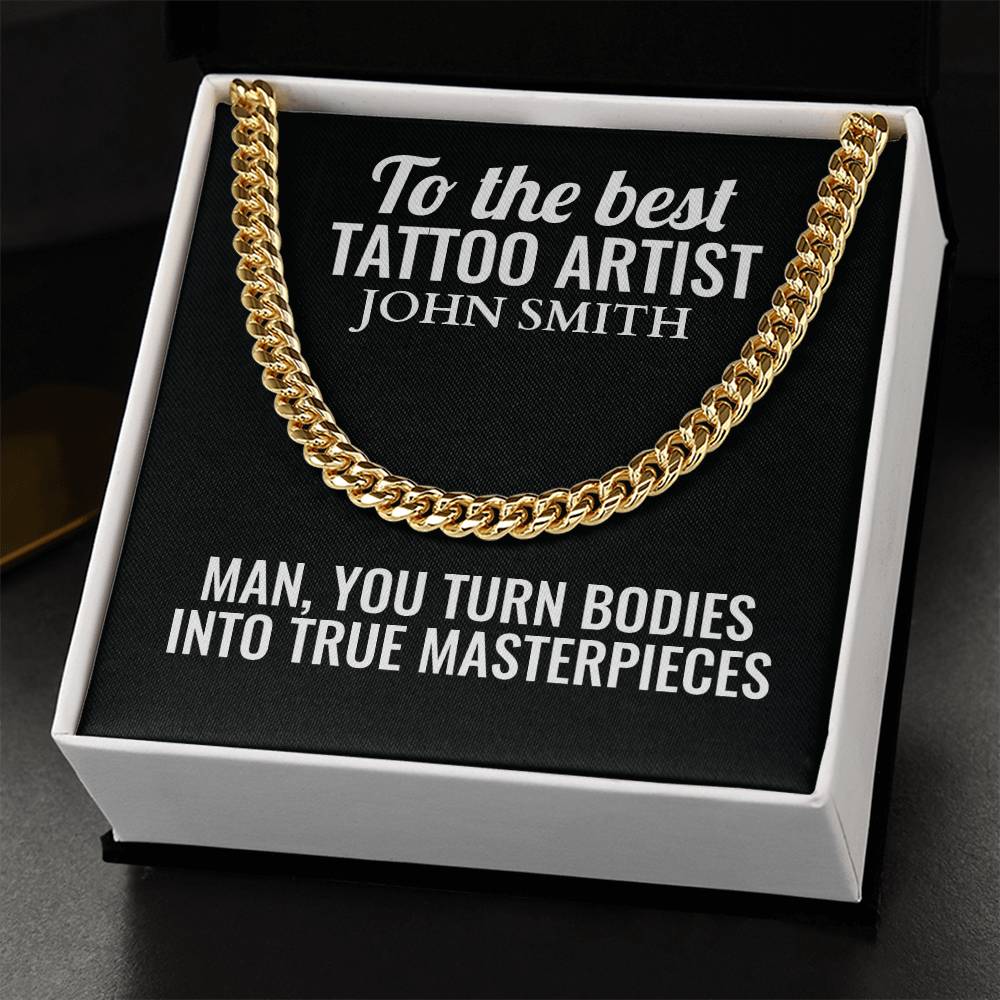 Personalized Tattoo artist Cuban Link Chain Necklace