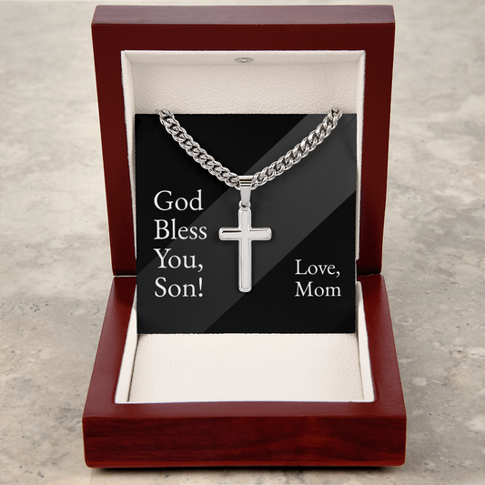 Gift to Son from Mom Cross Necklace