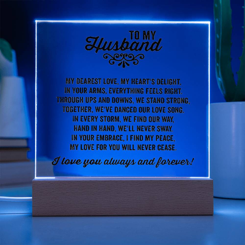 Acrylic plaque to Husband