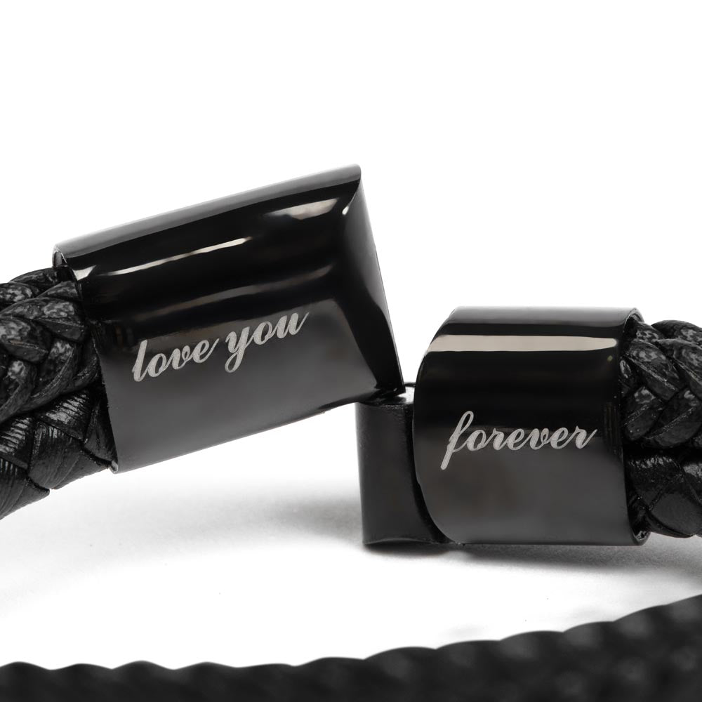 Father's Day bracelet engraved with 'love you forever'