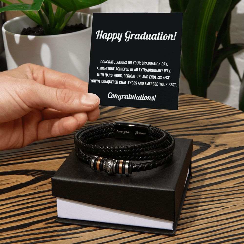 Happy Graduation Leather Bracelet - Outglare