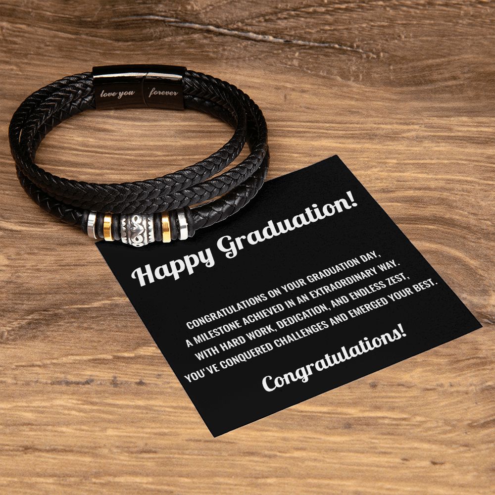 Happy Graduation Leather Bracelet - Outglare