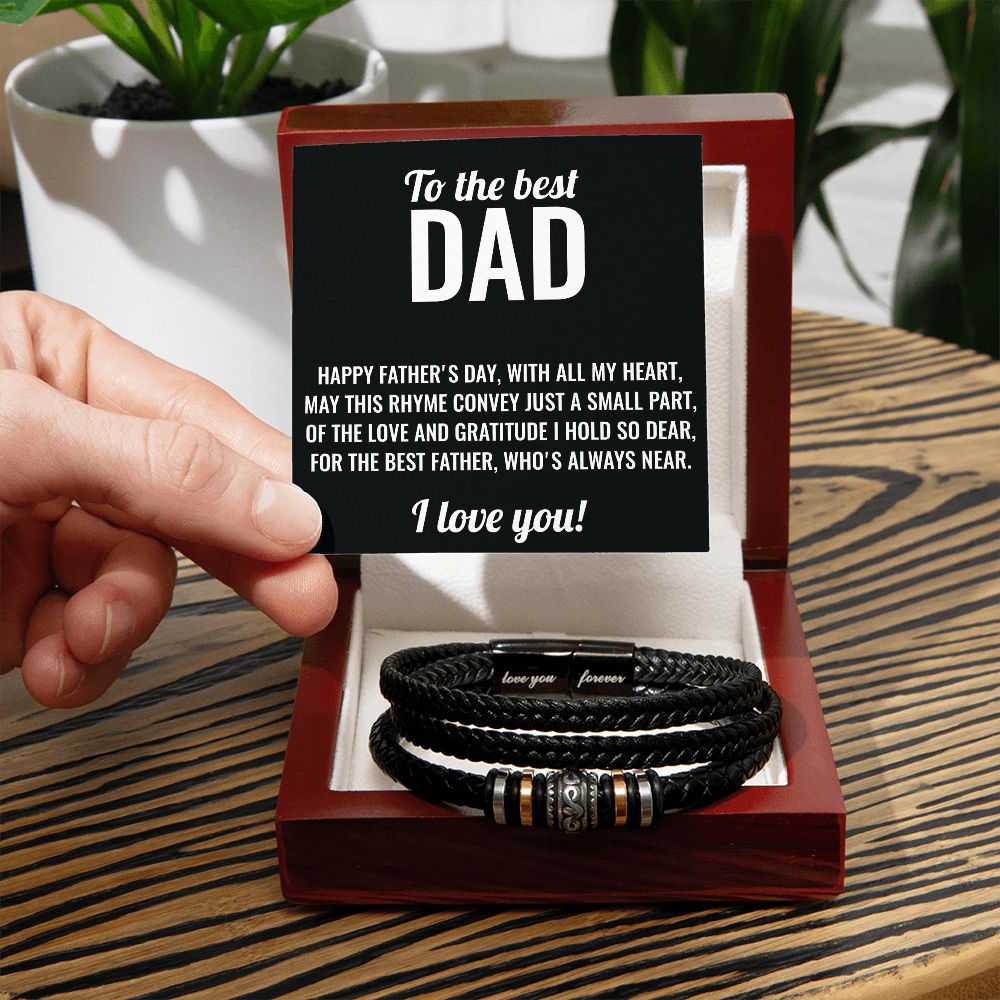 Father's Day bracelet in a luxury box with a message