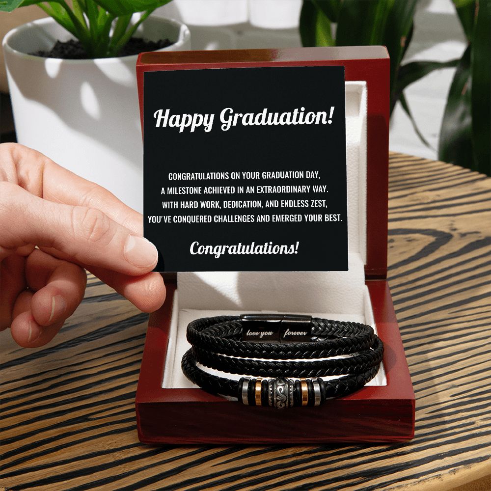 Happy Graduation Leather Bracelet - Outglare