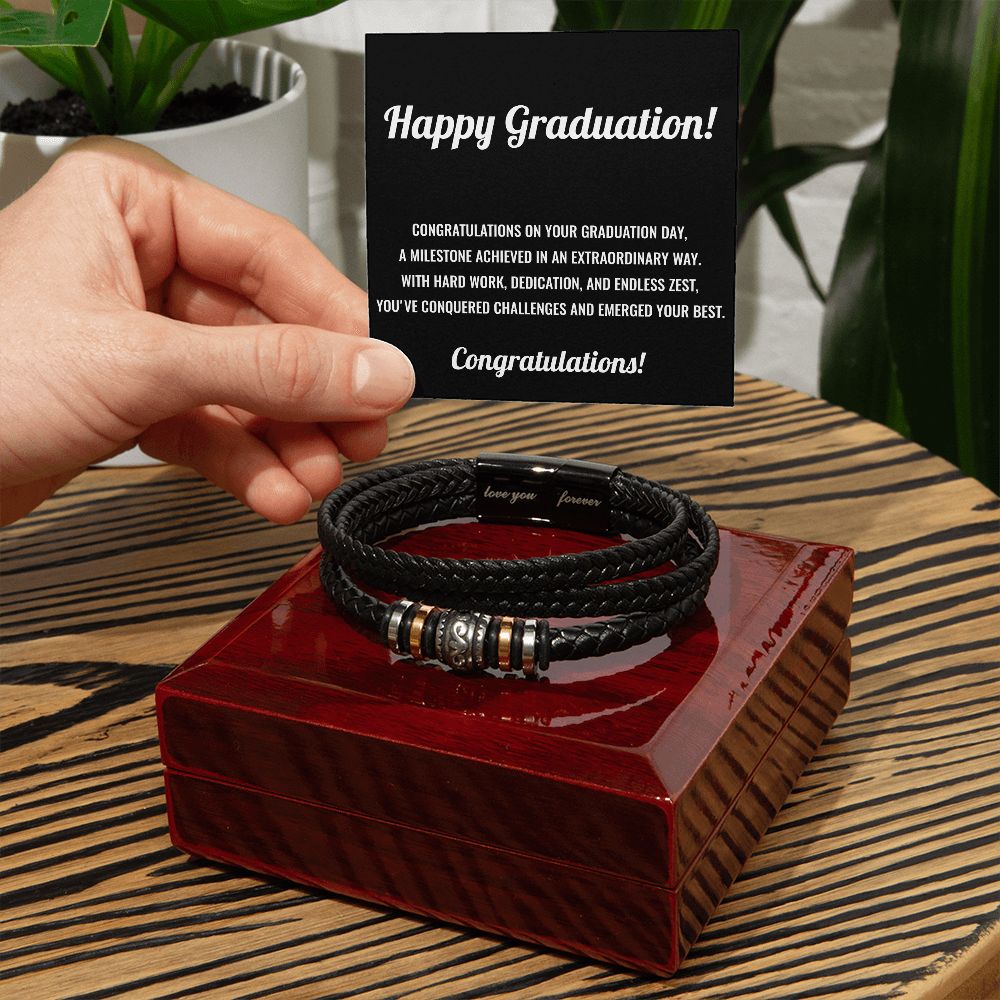 Happy Graduation Leather Bracelet - Outglare