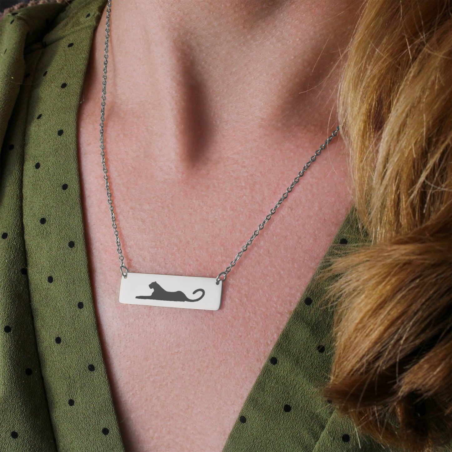 Panther Horizontal Bar Necklace