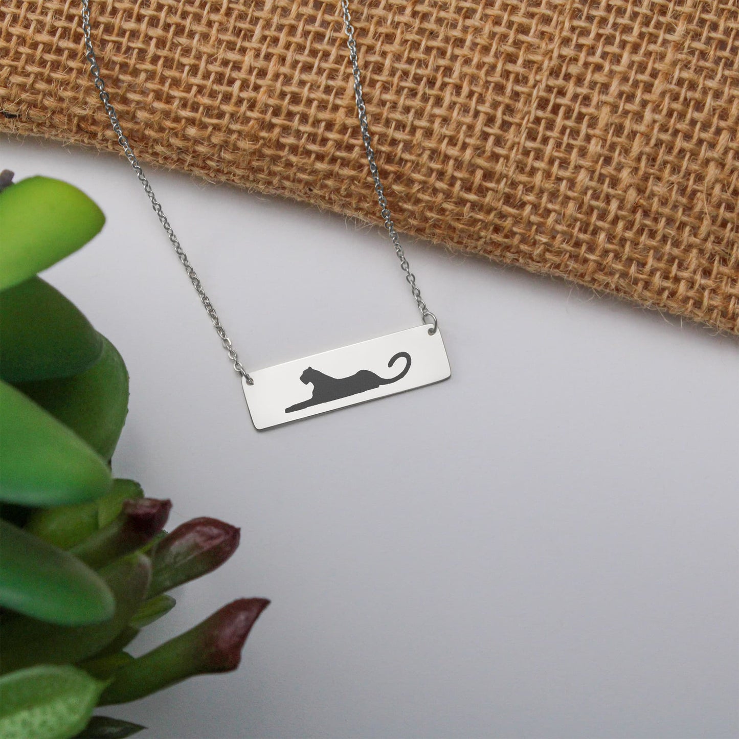 Panther Horizontal Bar Necklace