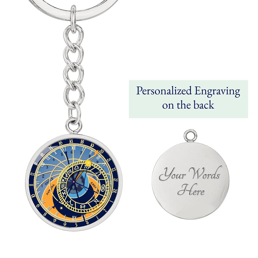 Prague Astronomical clock Keychain