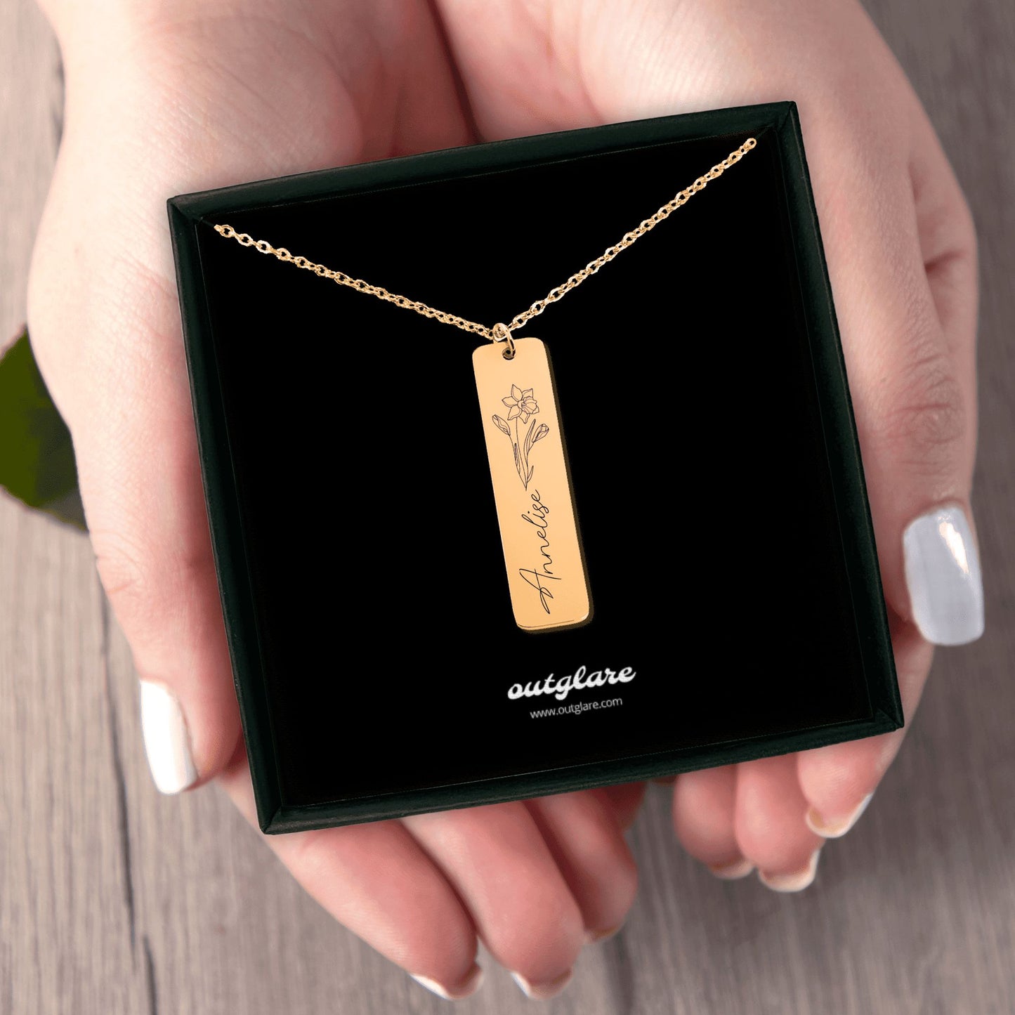 Name and Birthflower Necklace