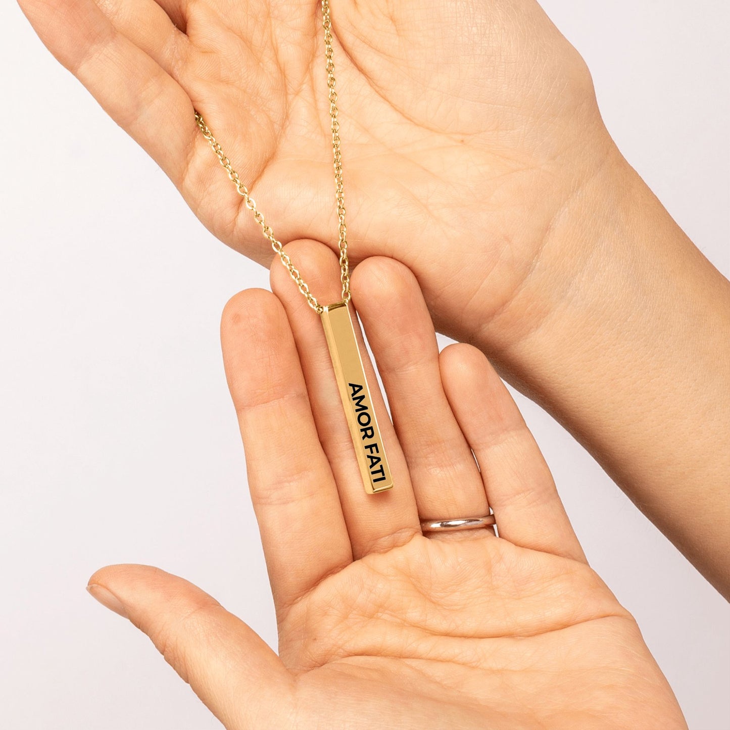 Amor Fati Bar Necklace
