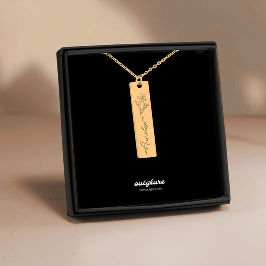 Name and Birthflower Necklace