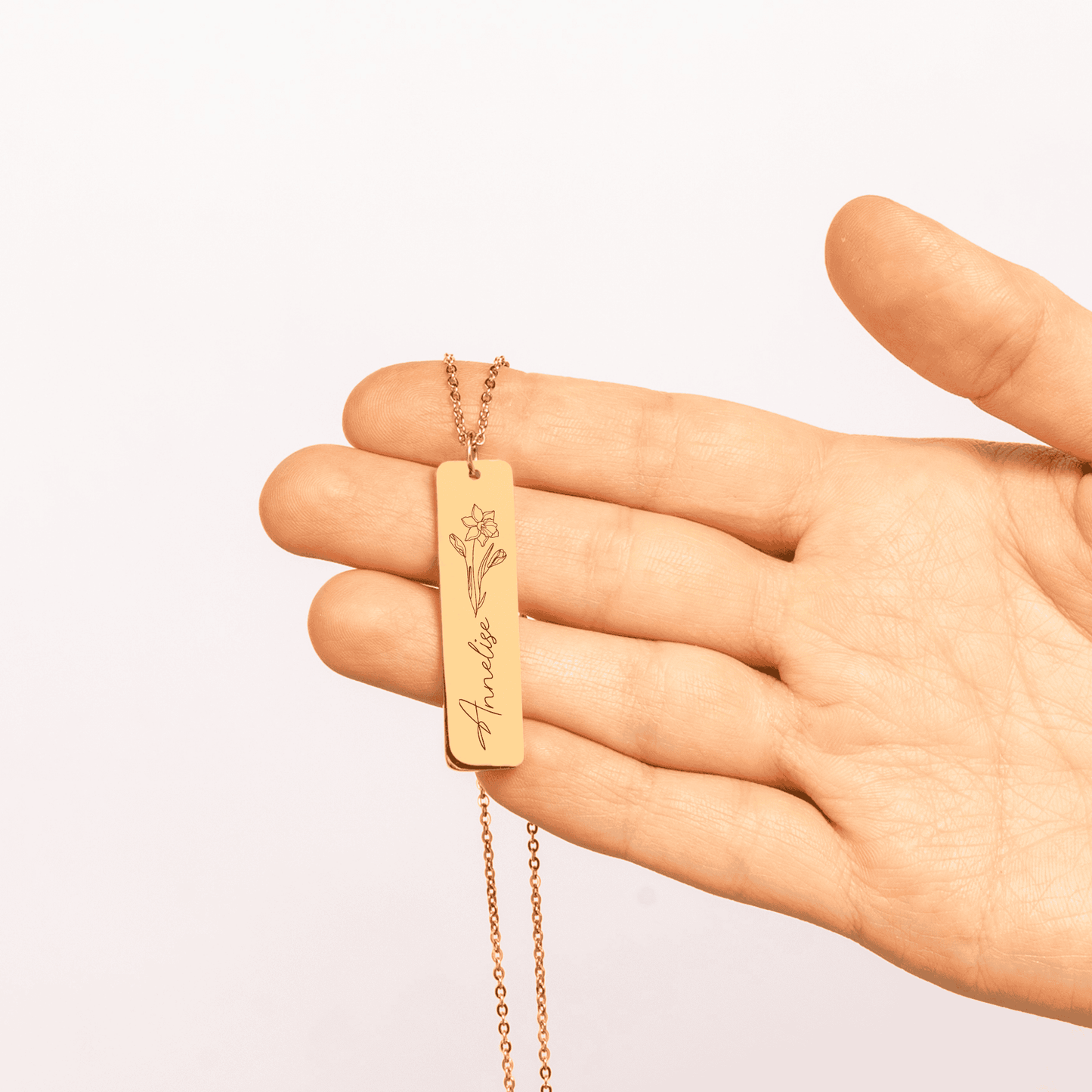 Name and Birthflower Necklace